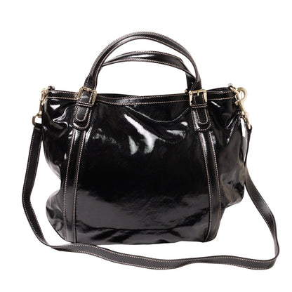Gucci Britt Dialux 黑色漆皮雙G大Logo肩背包