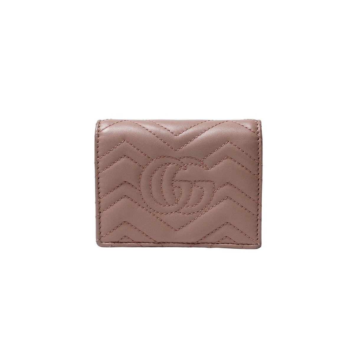 Gucci GG Marmont 裸粉色短夾