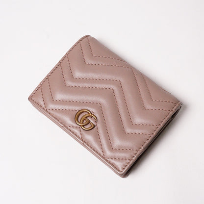 Gucci GG Marmont 裸粉色短夾
