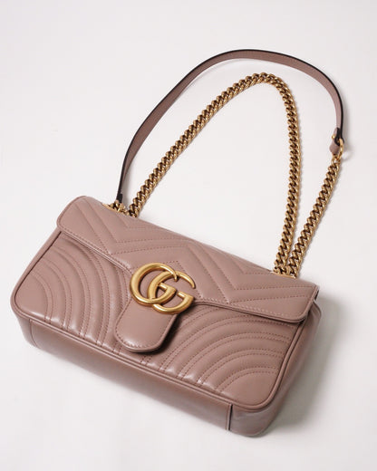 Gucci GG Marmont 裸粉色肩背斜背包