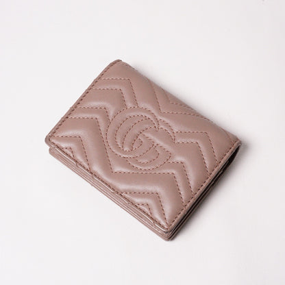 Gucci GG Marmont 裸粉色短夾