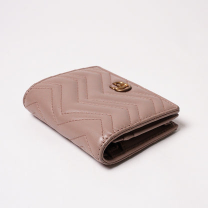Gucci GG Marmont 裸粉色短夾
