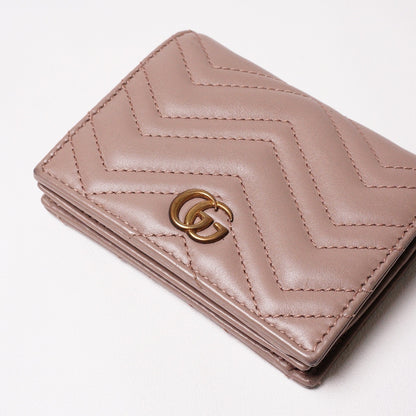 Gucci GG Marmont 裸粉色短夾