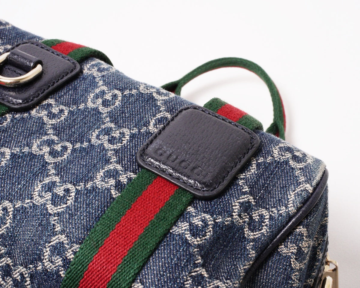 GUCCI 經典Ophidia系列 牛仔布手提肩背兩用包