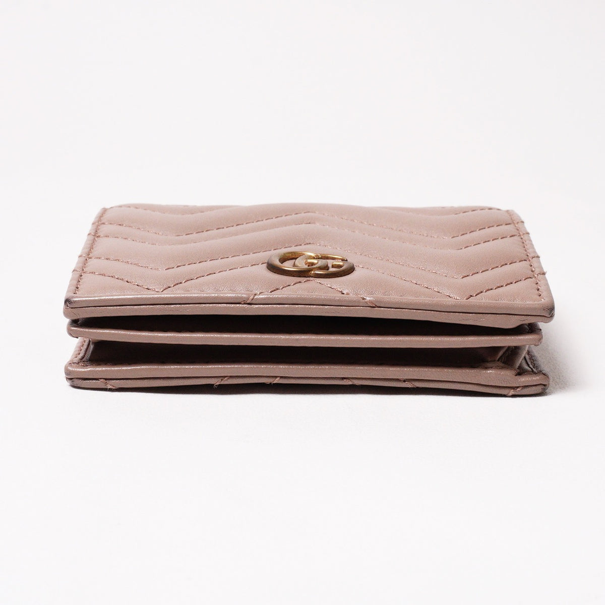 Gucci GG Marmont 裸粉色短夾
