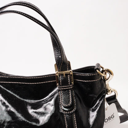 Gucci Britt Dialux 黑色漆皮雙G大Logo肩背包