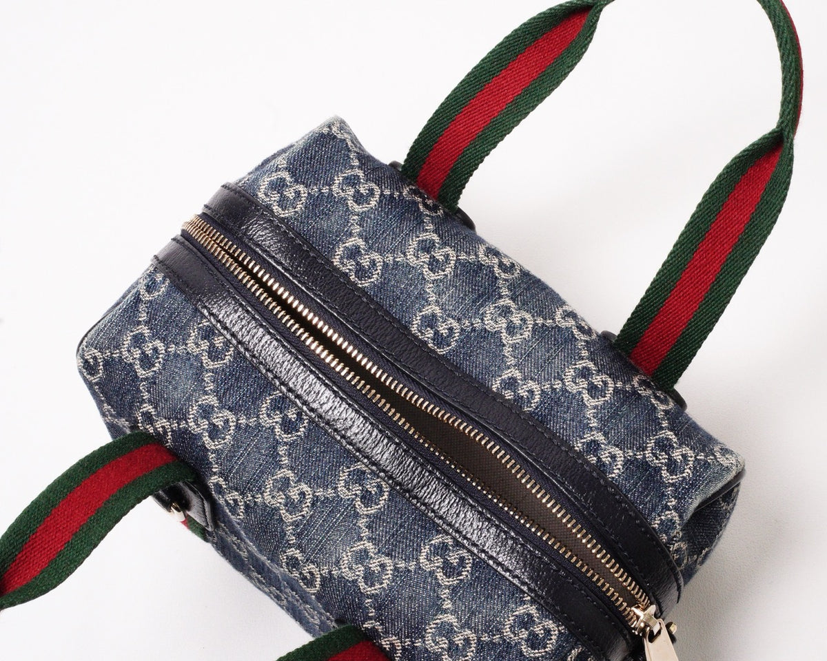 GUCCI 經典Ophidia系列 牛仔布手提肩背兩用包