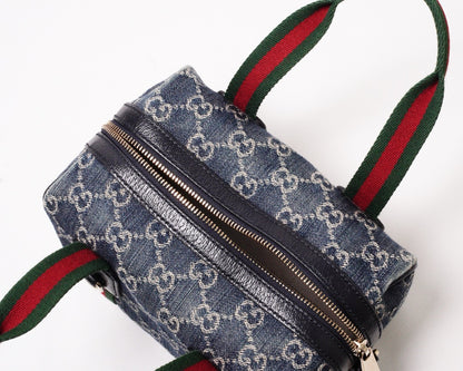 GUCCI 經典Ophidia系列 牛仔布手提肩背兩用包