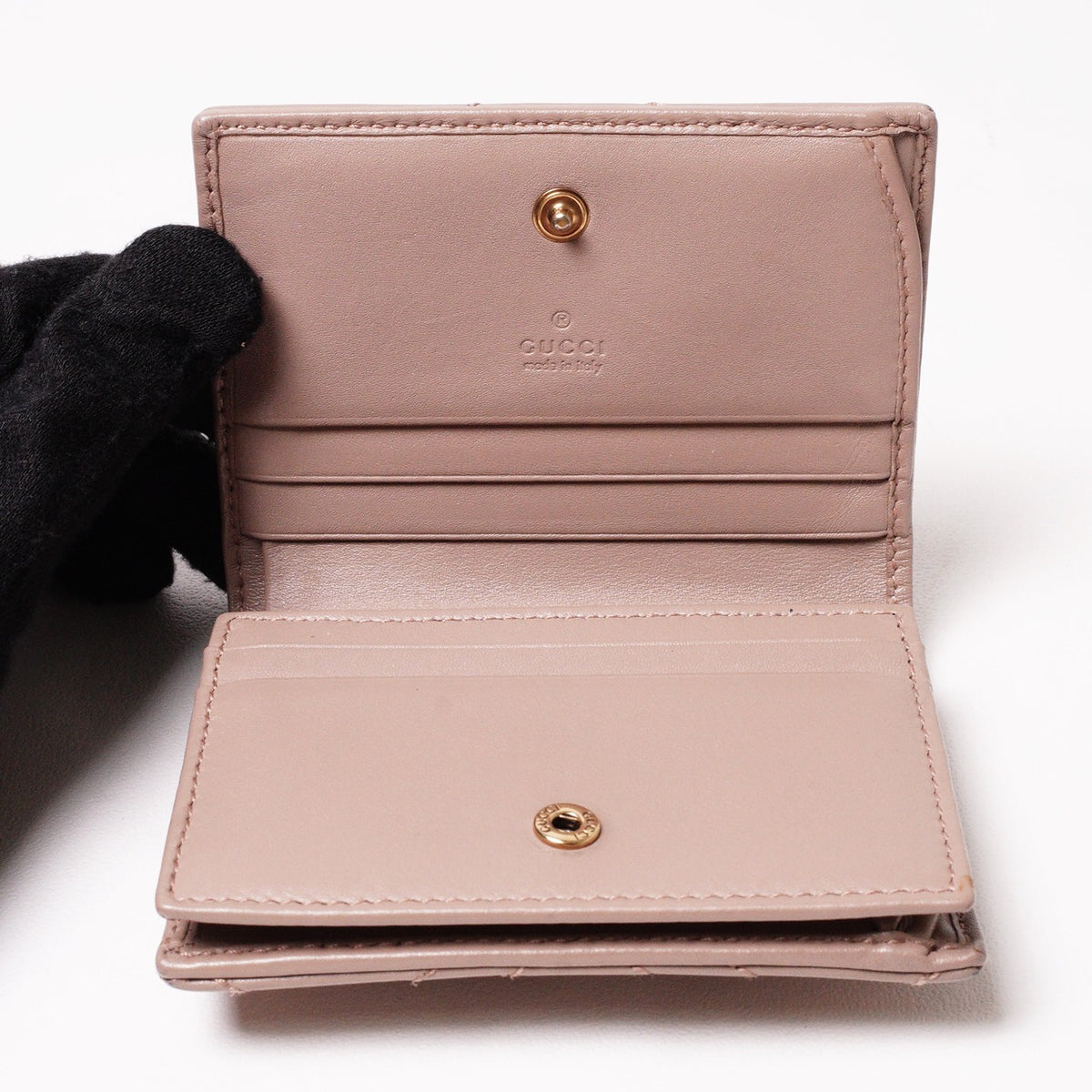 Gucci GG Marmont 裸粉色短夾