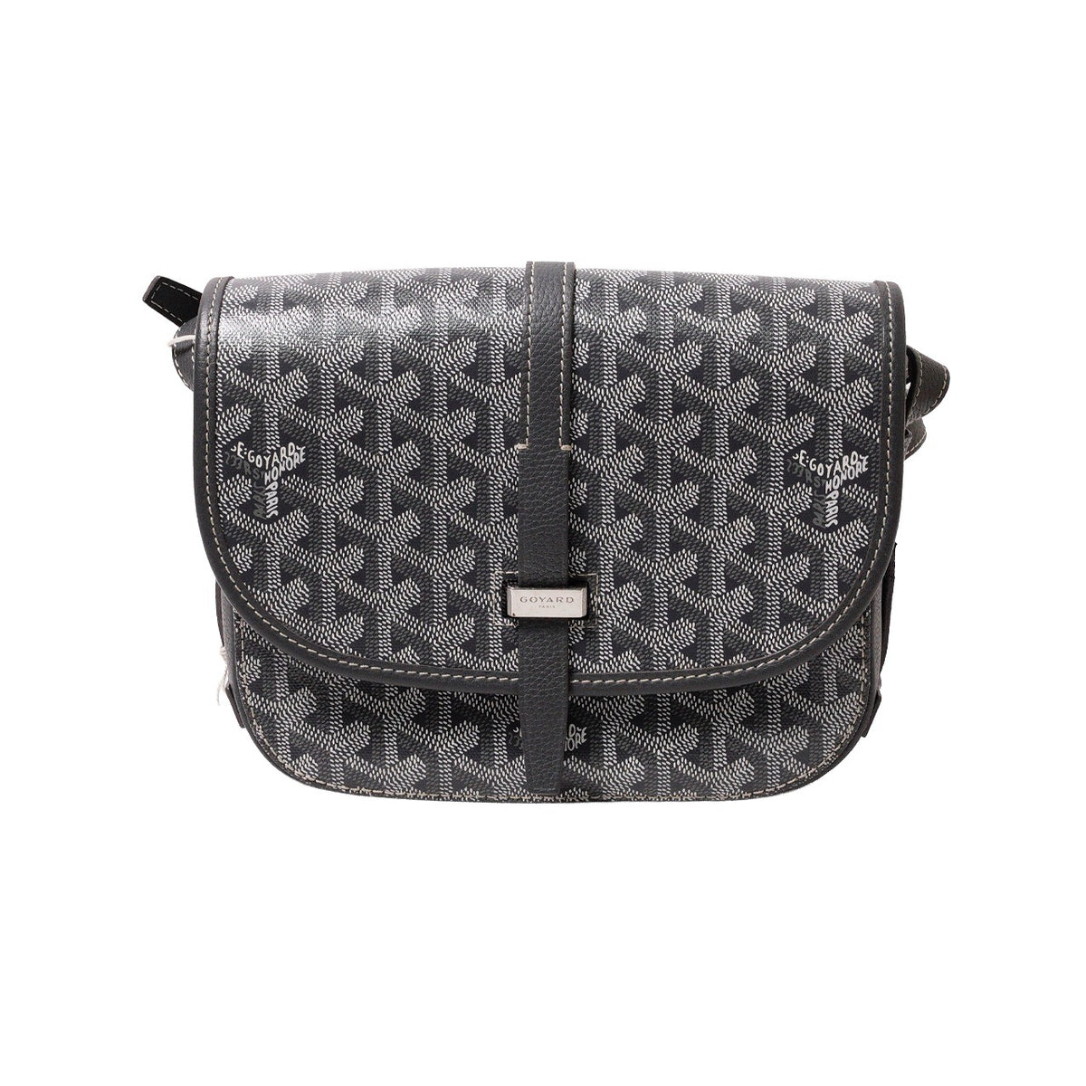 GOYARD belvedere 翻蓋馬鞍包灰色