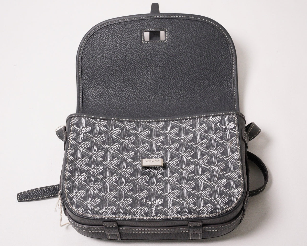 GOYARD belvedere 翻蓋馬鞍包灰色