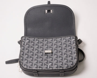 GOYARD belvedere 翻蓋馬鞍包灰色
