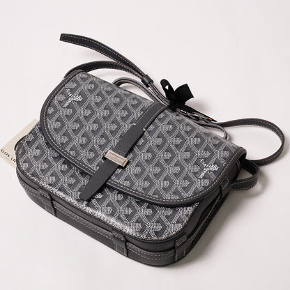 GOYARD belvedere 翻蓋馬鞍包灰色