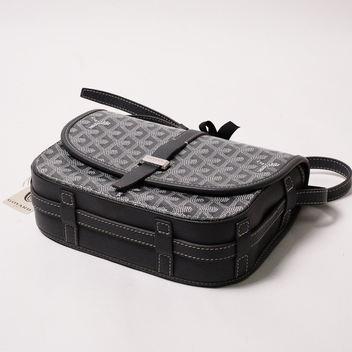 GOYARD belvedere 翻蓋馬鞍包灰色