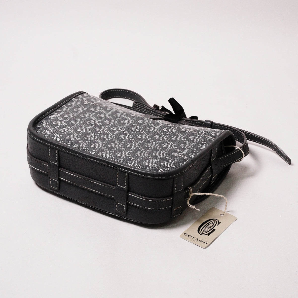 GOYARD belvedere 翻蓋馬鞍包灰色