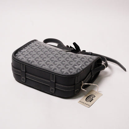 GOYARD belvedere 翻蓋馬鞍包灰色