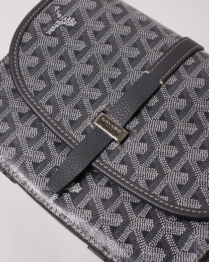 GOYARD belvedere 翻蓋馬鞍包灰色