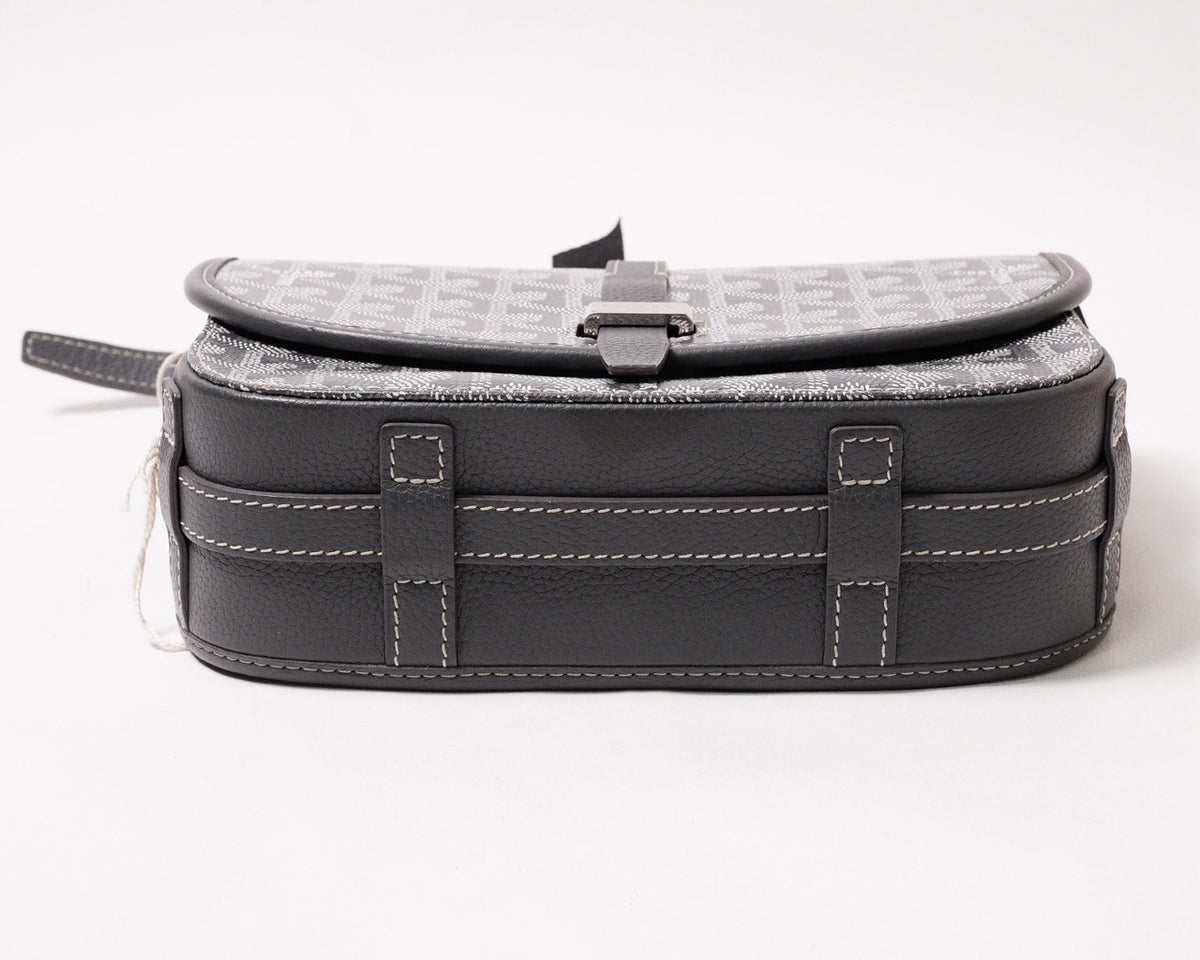 GOYARD belvedere 翻蓋馬鞍包灰色