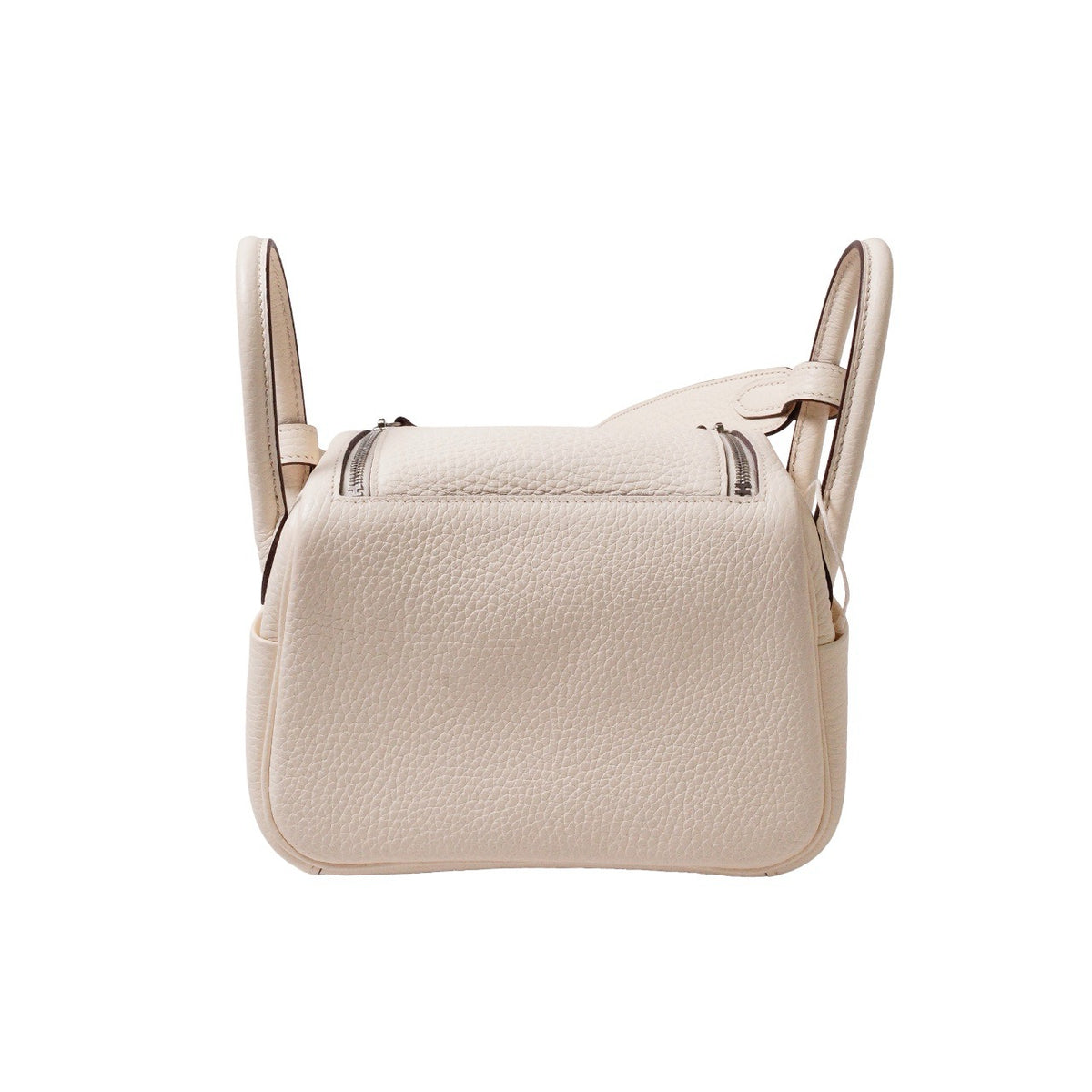 Hermès Mini Lindy 奶油白銀扣手提肩背包-Z刻