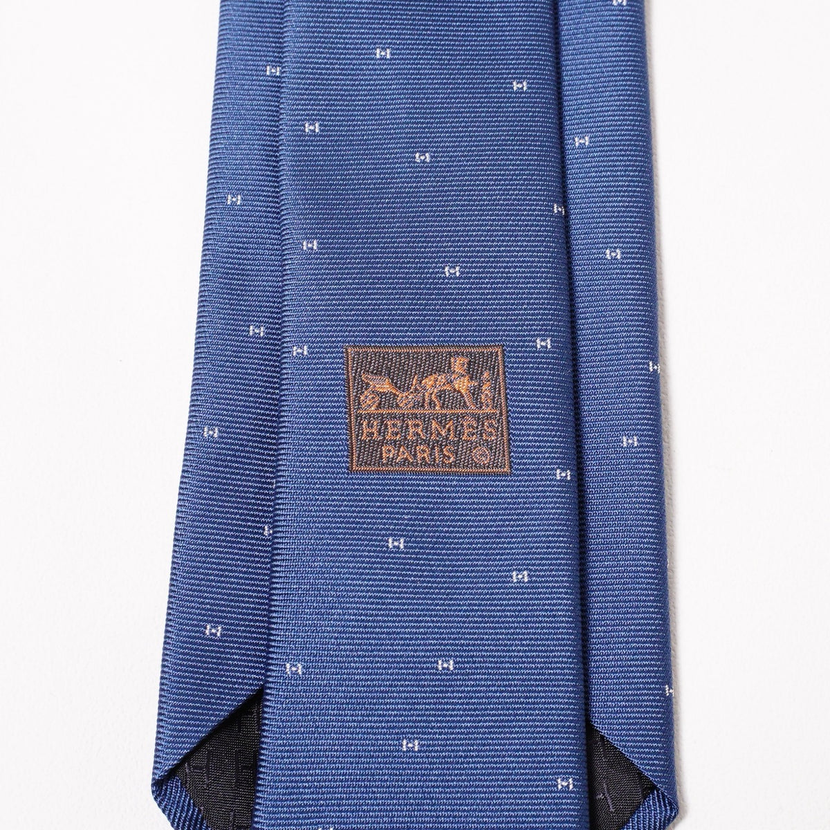 Hermès H Aleatoire 領帶 深藍色