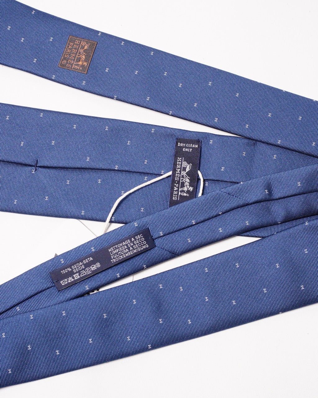 Hermès H Aleatoire 領帶 深藍色