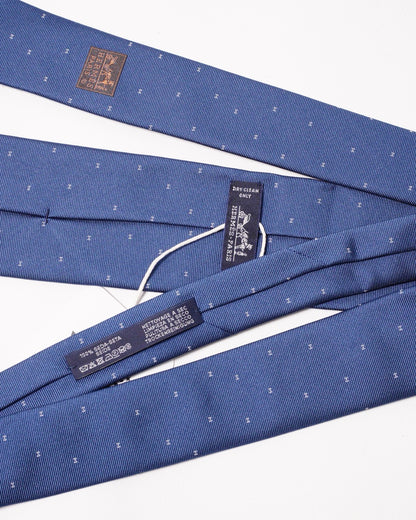 Hermès H Aleatoire 領帶 深藍色