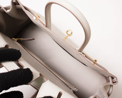 Hermès Birkin 25 Gris Perle 金釦柏金包 珍珠灰-D刻