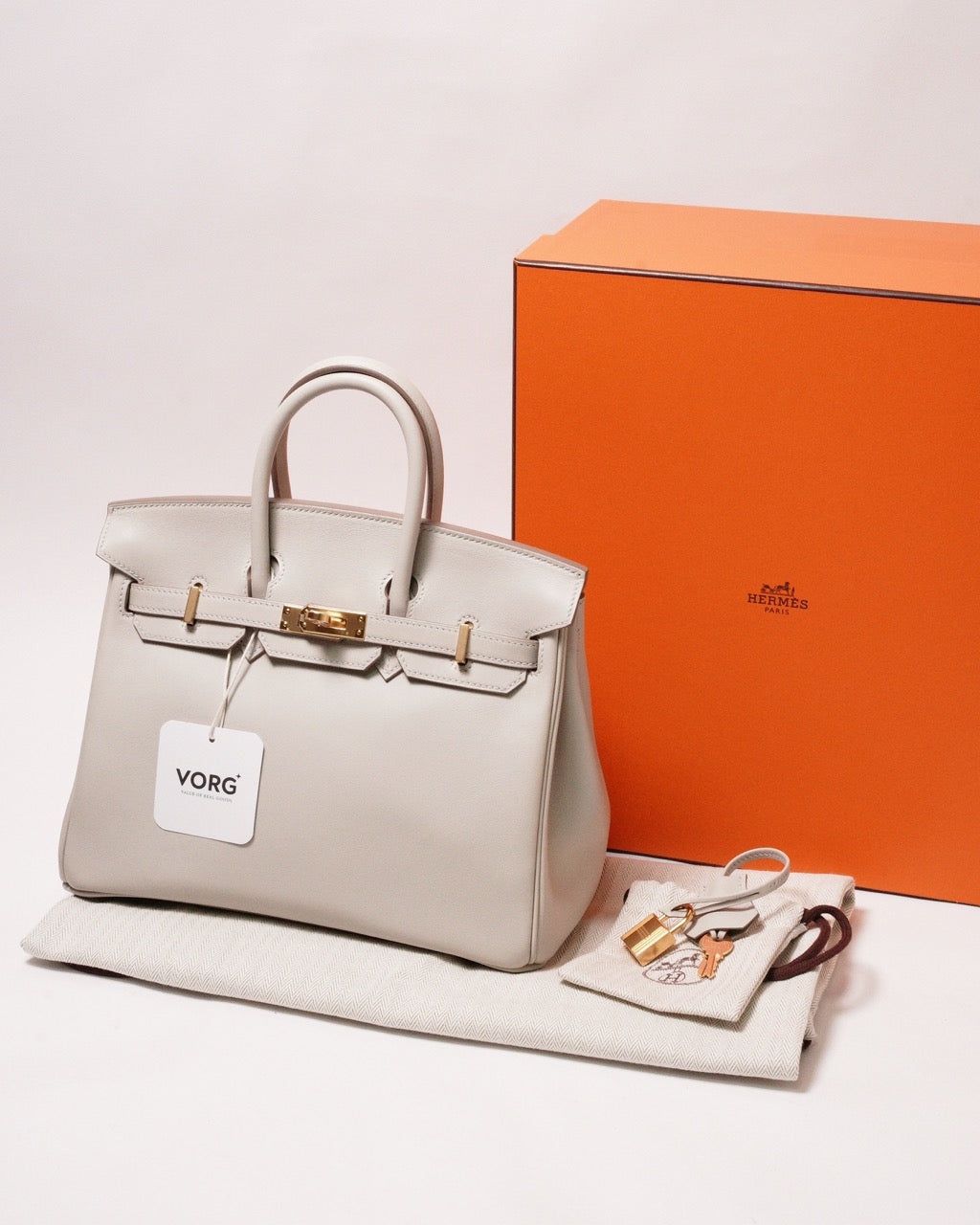 Hermès Birkin 25 Gris Perle 金釦柏金包 珍珠灰-D刻
