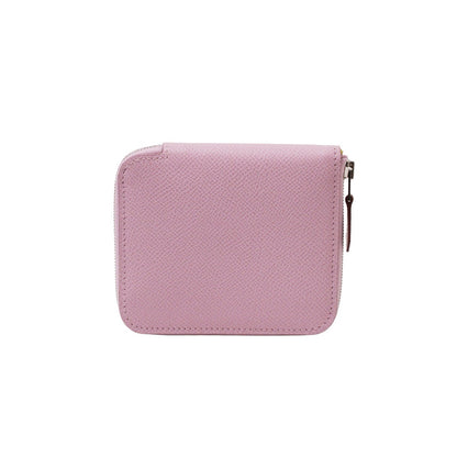 Hermès Silk In Compact Epsom小牛皮絲巾零錢包 葵花粉-Z刻