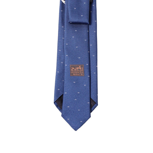 Hermès H Aleatoire 領帶 深藍色