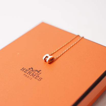 Hermès MINI POP H項鍊 白色