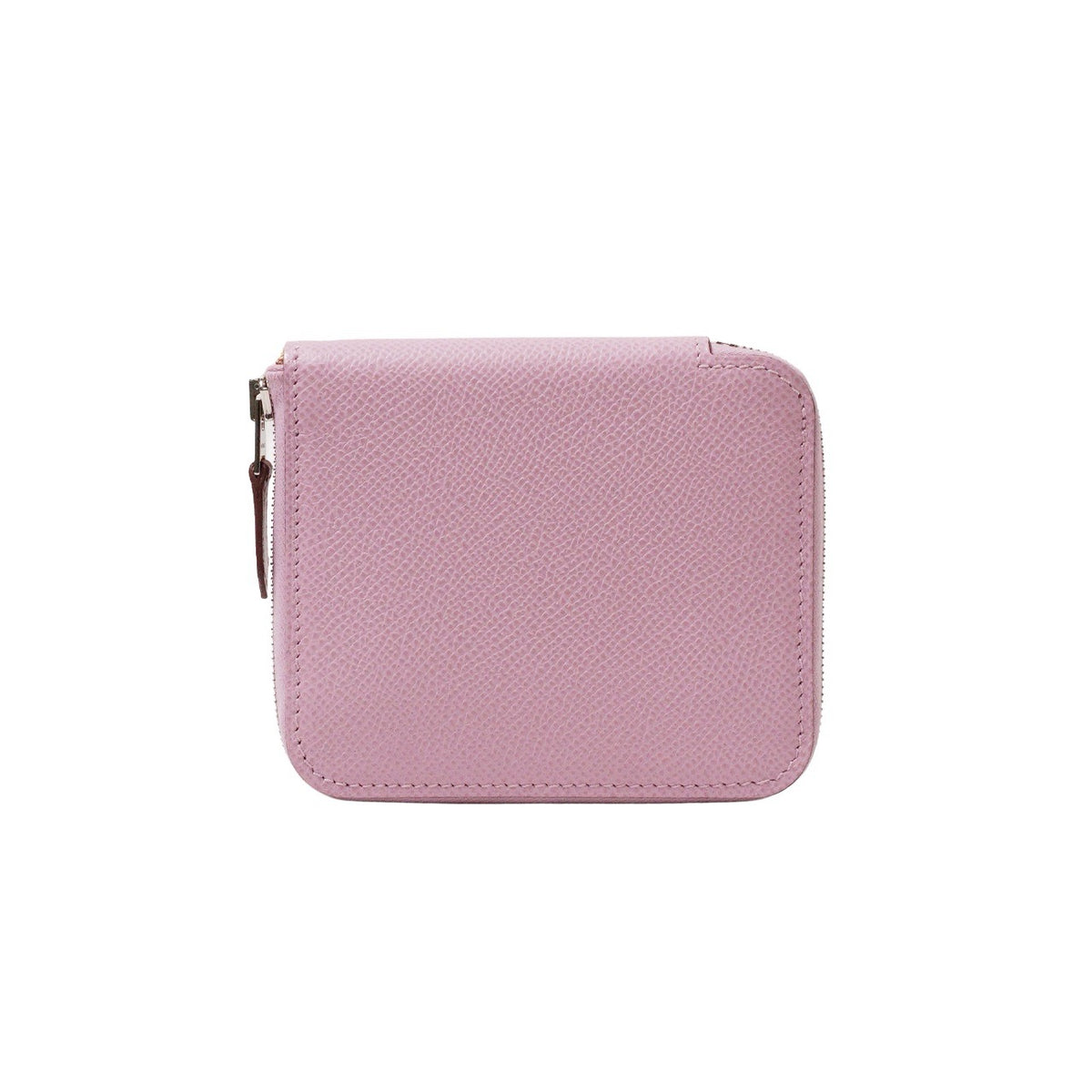 Hermès Silk In Compact Epsom小牛皮絲巾零錢包 葵花粉-Z刻