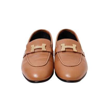 Hermès H經典樂福鞋 金棕色 EUR37
