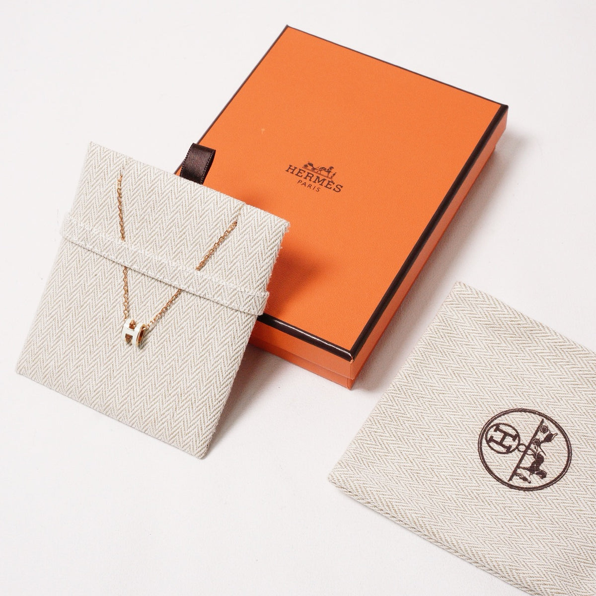 Hermès MINI POP H項鍊 白色
