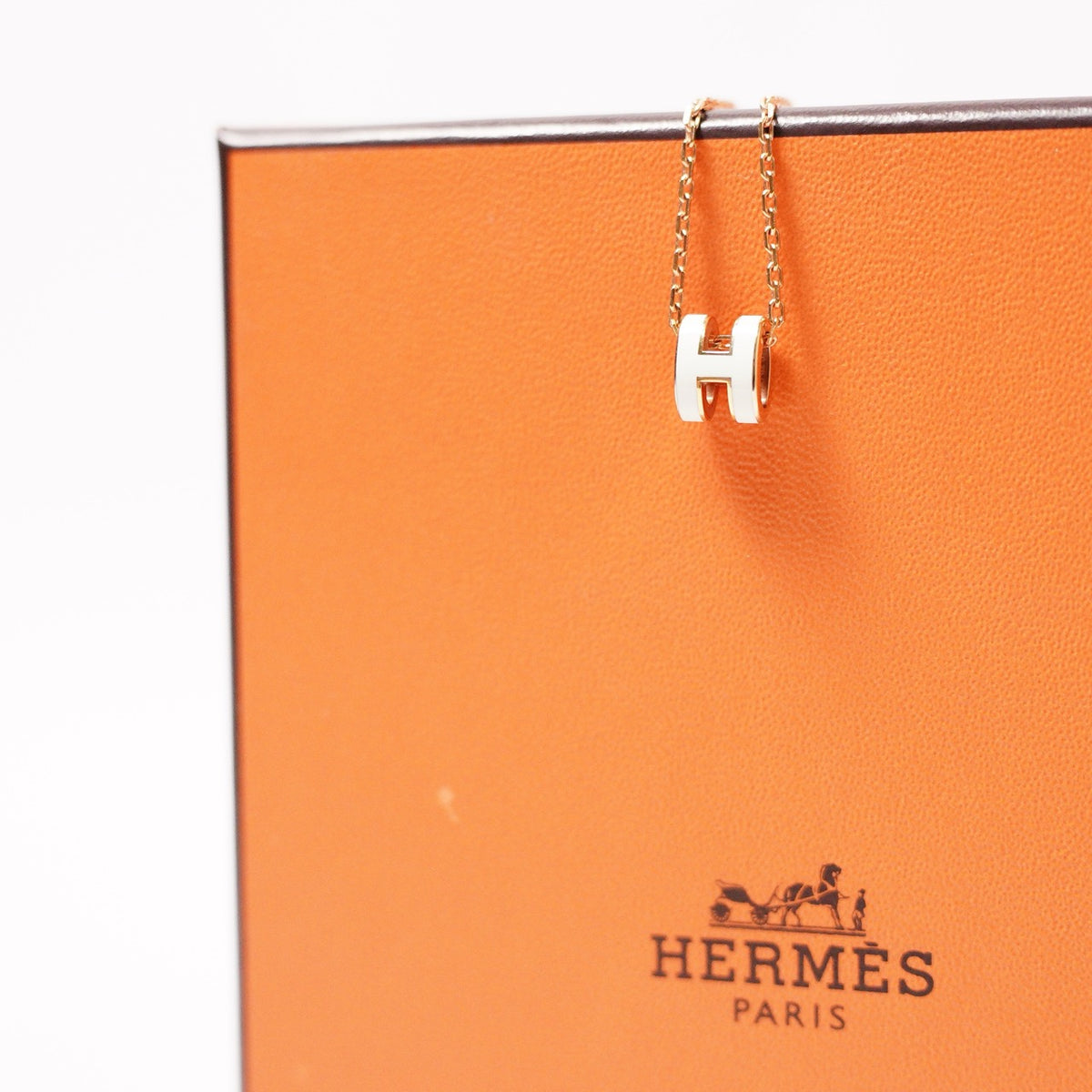Hermès MINI POP H項鍊 白色