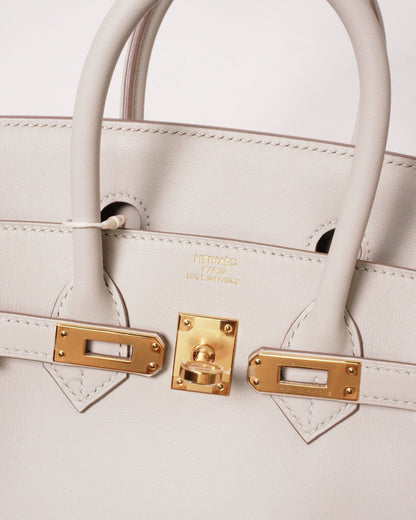 Hermès Birkin 25 Gris Perle 金釦柏金包 珍珠灰-D刻