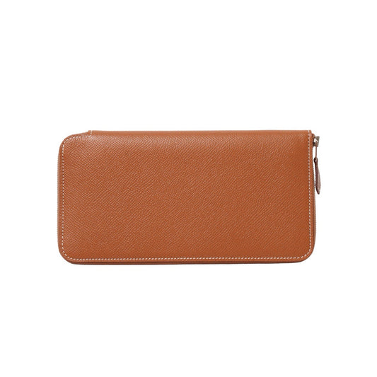 Hermès Epsom En Liberte 圖案絲巾皮革長夾-D刻
