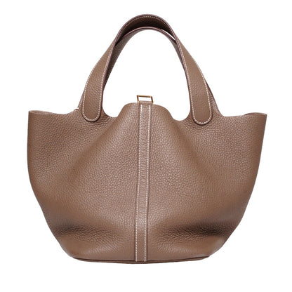 Hermès Picotin Lock 22 牛皮水桶包 大象灰-U刻