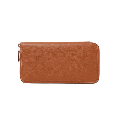 Hermès Epsom En Liberte 圖案絲巾皮革長夾-D刻
