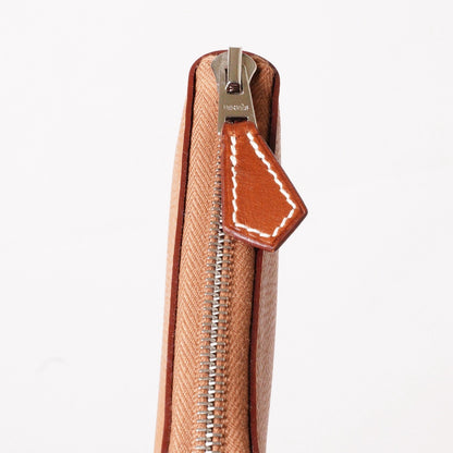 Hermès Epsom En Liberte 圖案絲巾皮革長夾-D刻