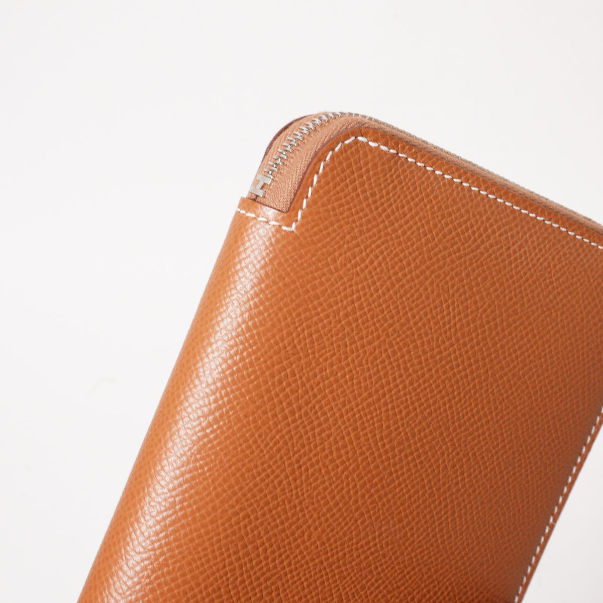 Hermès Epsom En Liberte 圖案絲巾皮革長夾-D刻