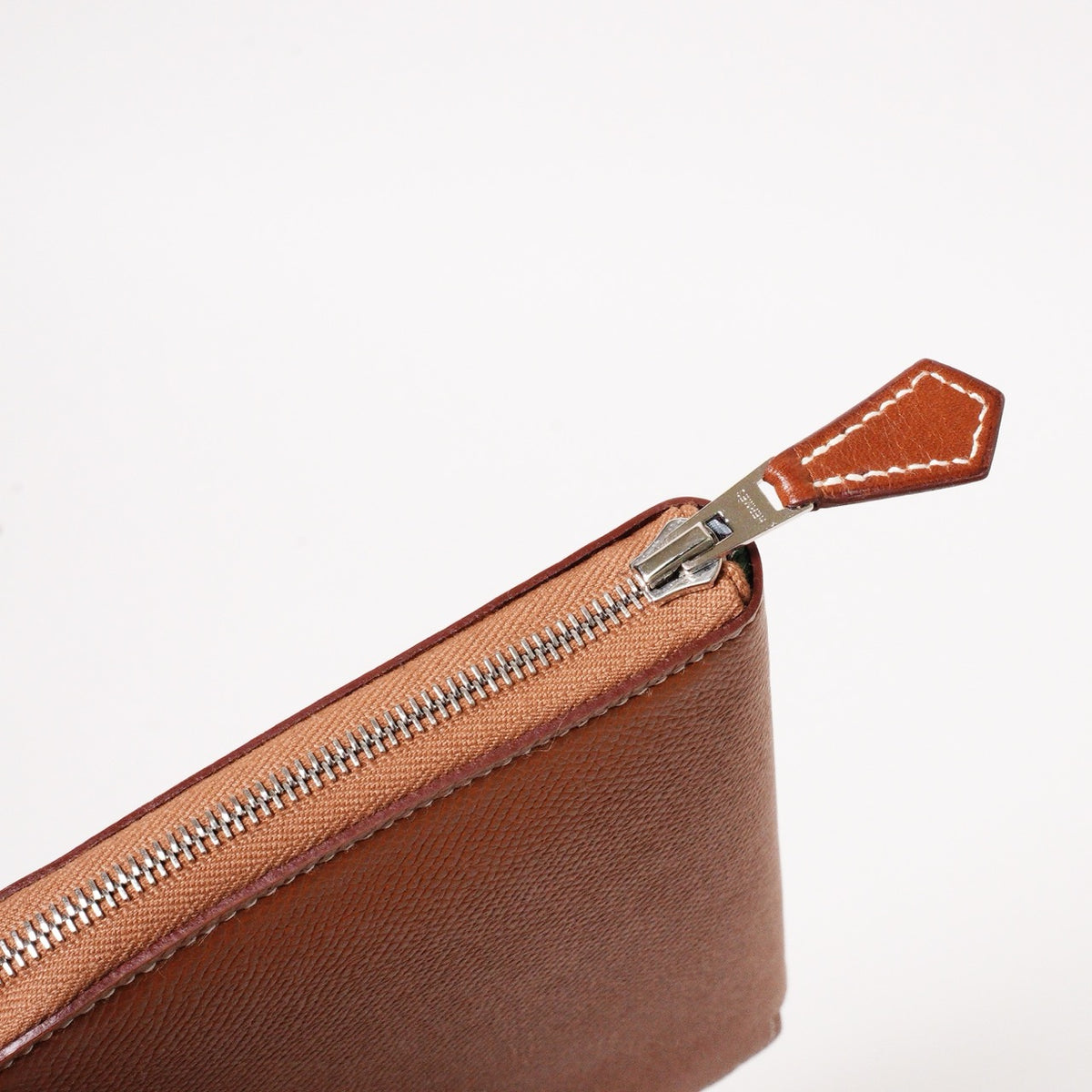 Hermès Epsom En Liberte 圖案絲巾皮革長夾-D刻