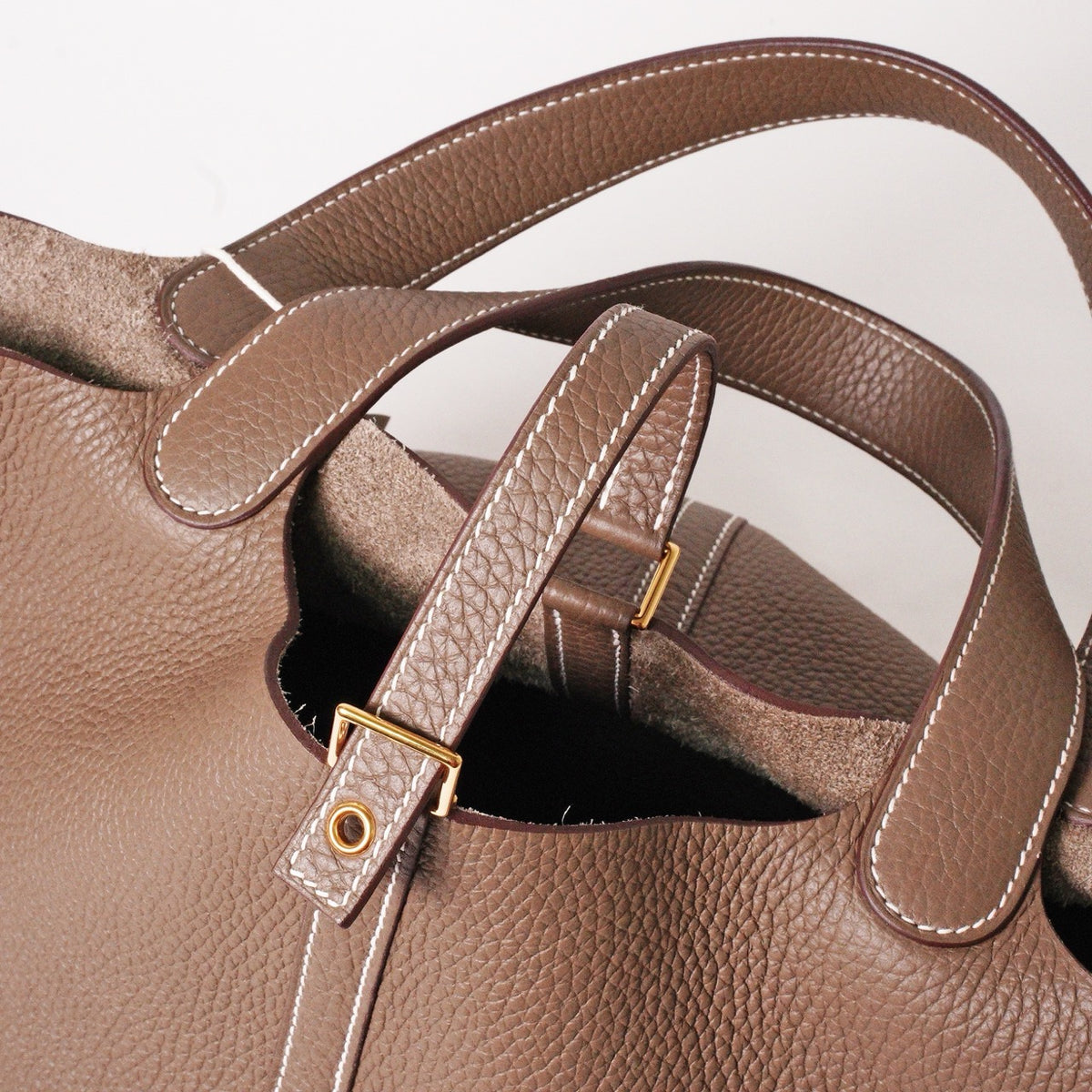 Hermès Picotin Lock 22 牛皮水桶包 大象灰-U刻