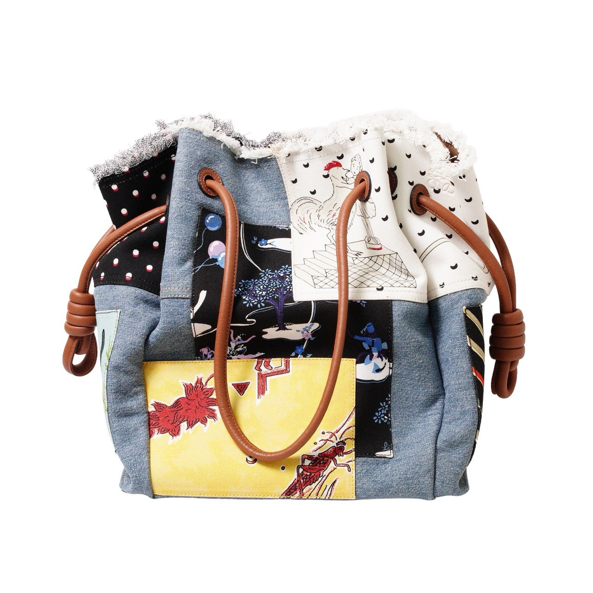 LOEWE X Paula's Ibiza 多色拼布手提包