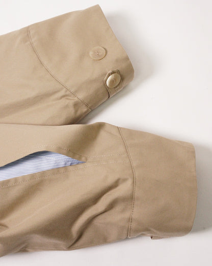 Loewe Hooded Parka 拼貼皮革胸袋軍裝連帽短風衣 焦糖棕色