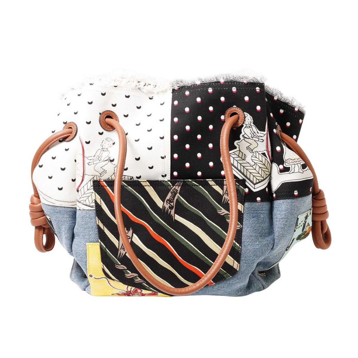 LOEWE X Paula's Ibiza 多色拼布手提包