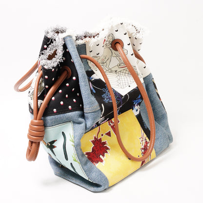 LOEWE X Paula's Ibiza 多色拼布手提包