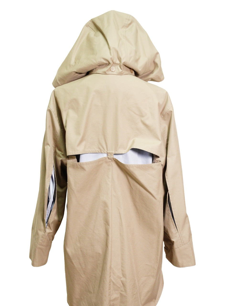 Loewe Hooded Parka 拼貼皮革胸袋軍裝連帽短風衣 焦糖棕色