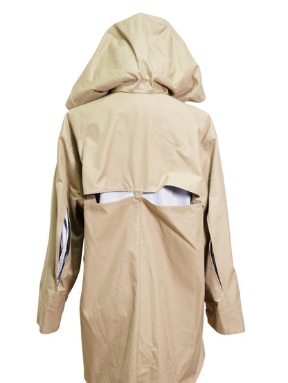 Loewe Hooded Parka 拼貼皮革胸袋軍裝連帽短風衣 焦糖棕色