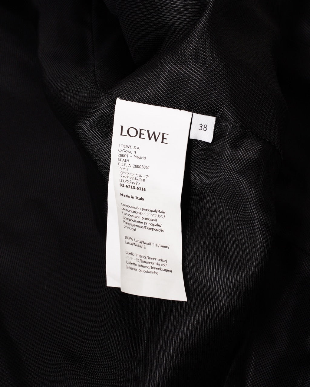 Loewe 藍色混紡人字紋雙排扣西裝外套